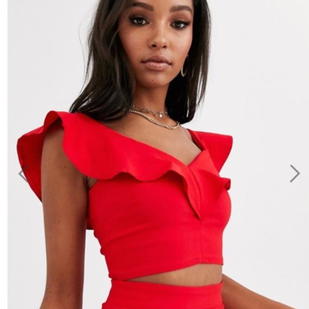 ASOS Vesper Sweetheart Ruffle Crop Top - Picture 3 of 6